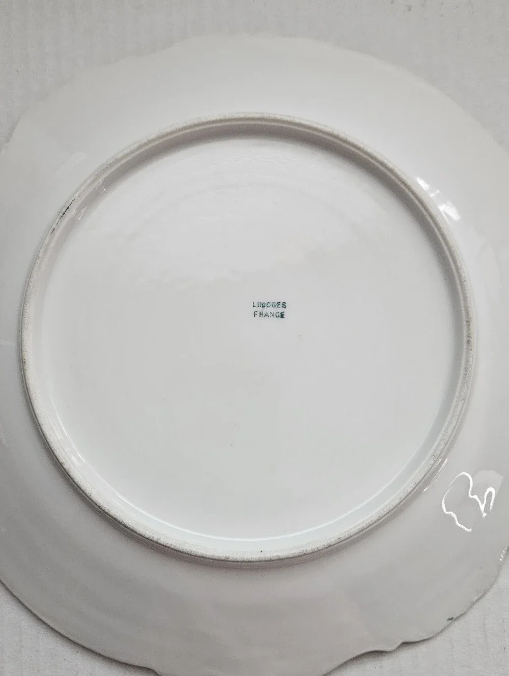 Antique Limoges Decorative Plate Turquoise Green Border And Ornate  Gold Trim